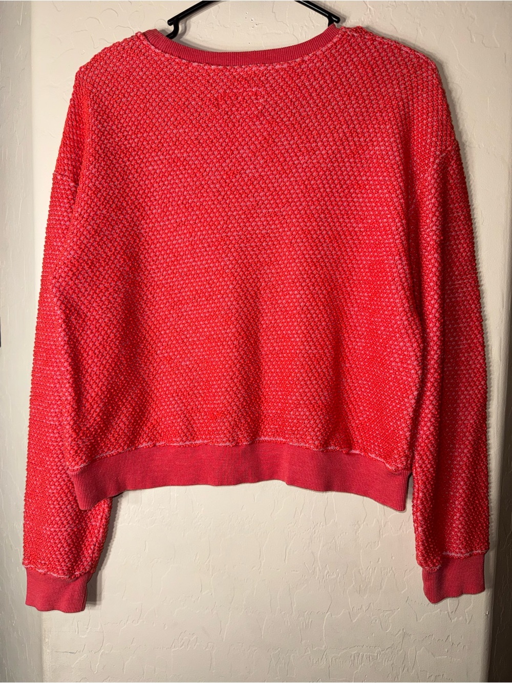 Marine Layer Coral Textured Pullover Sweatshirt Long Sleeve Crewneck Small - Picture 2 of 7
